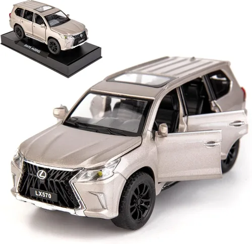 Vista 8 de BDTCTK 1/32 Compatible con Lexus LX570 Off-Road en SUV de lujo, auto de juguete de aleación de zinc con sonido y luz para regalo para niños y niñas
