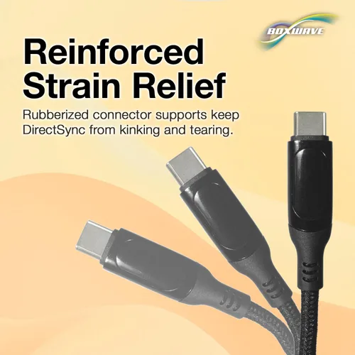 Vista 8 de BoxWave Cable Compatible with Lava Z4 - PowerDisplay PD Cable (6ft) - USB-C to USB-C (100W), LED Wattage Info Extra Long Braided Nylon - Jet Black