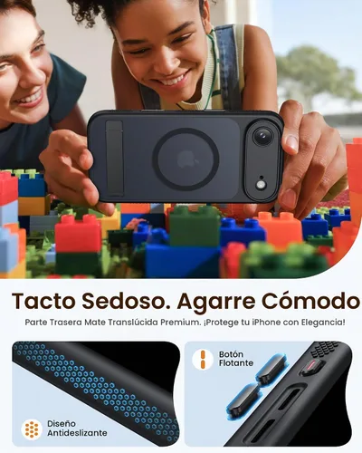 Vista 8 de BXYJY - Funda para iPhone Air con soporte, delgada, compatible con MagSafe, color negro