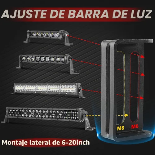 Vista 5 de Barra de luz LED de 6-30 pulgadas oculta detrás de los soportes