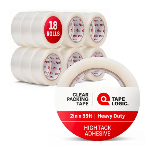 Vista 14 de Cinta adhesiva de embalaje Tape Logic, resistente de 2 pulgadas x 55 yardas, transparente (paquete de 1) Rollo de cinta adhesiva de embalaje