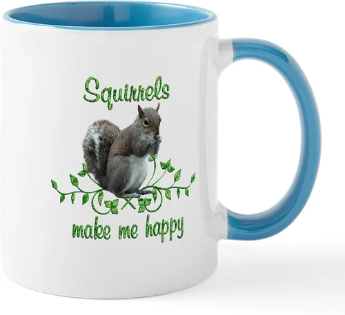 Vista 24 de CafePress Taza navideña de ardilla de 11 oz (11.0 fl oz) taza de café de cerámica