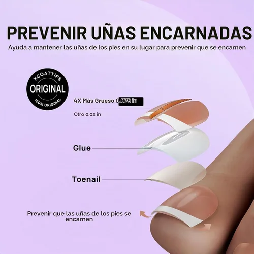 Vista 7 de BTArtbox - Uñas postizas para los dedos del pie, puntas francesas blancas cortas, uña postiza cuadrada para mujeres, uña postiza ligera con A-Gracia