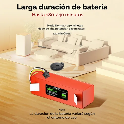 Vista 4 de Para Roborock S7 MaxV Ultra Batería para Xiaomi Roborock S4 S5 S6 S7 MaxV/MaxV Ultra/Pure, S50 S51 S55 Q5 Q5+ Q7 Brr-2p4s-5200s E4 E5 E20 E25 Max
