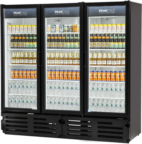Vista 10 de PEAKCOLD + Refrigerador vertical de 1 puerta - Refrigerador comercial negro de 19.2 pies cúbicos de bajo consumo con puerta de vidrio