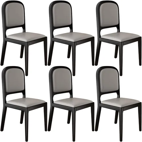 Vista 27 de YVYKFZD Sillas de comedor de madera maciza, juego de sillas de cocina sin brazos, silla de comedor tapizada de cuero, silla de sala de estar