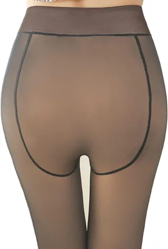 Vista 5 de Pnadty Mallas elásticas de terciopelo de cintura alta para mujer, con forro polar grueso