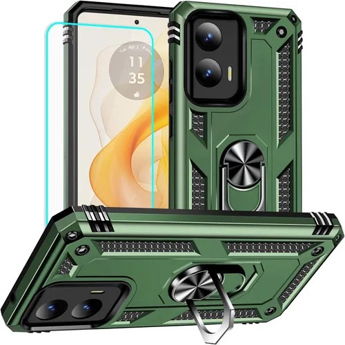 Vista 15 de Yiakeng Funda para Moto G Stylus 5G 2023, Motorola G Stylus 5G 2023 con protector de pantalla HD, fundas protectoras de grado militar con anillo