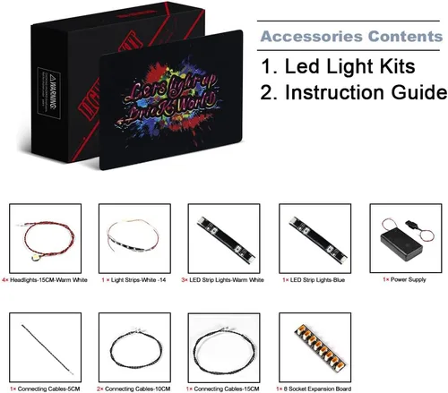 Vista 2 de Luz BrickBling compatible con LEGO Technic Bugatti Bolide 42151 Kit de iluminación creativa (ladrillos no incluidos)