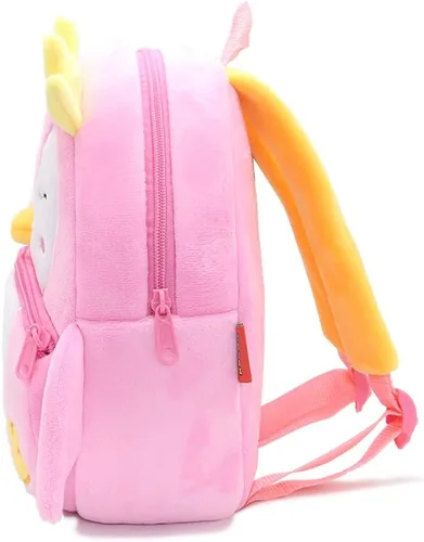 Vista 2 de NICE CHOICE Linda bolsa cruzada para niños pequeños de peluche con dibujos animados, mini bolsa de viaje para bebé niña niño de 2 a 6 años, Mochila