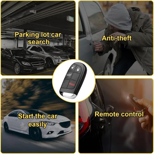 Vista 4 de OGATOO Llavero inteligente para automóvil sin llave para Dodge Charger Challenger Dart Durango 2011 2012 2013 2014 2015 2016 2017 2018 2019 2020