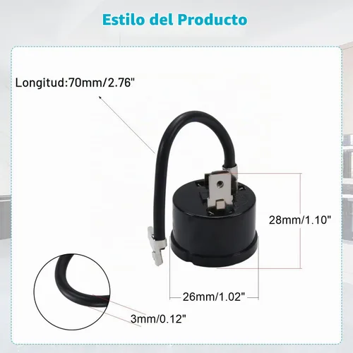 Vista 2 de Heyiarbeit Protector de sobrecarga termal del refrigerador 1/5 (HP) 150W Compresor pieza de repuesto 1 PC