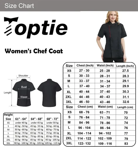 Vista 7 de TopTie Chaqueta de chef de manga corta para mujer