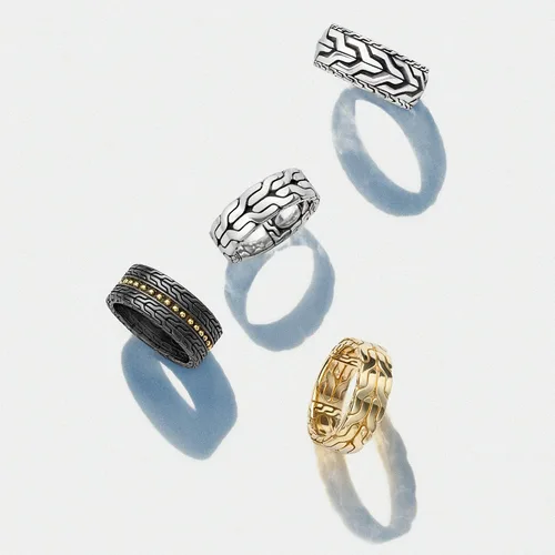 Vista 5 de John Hardy Anillo de cadena clásico Asli de 0.394in para hombre, Metal