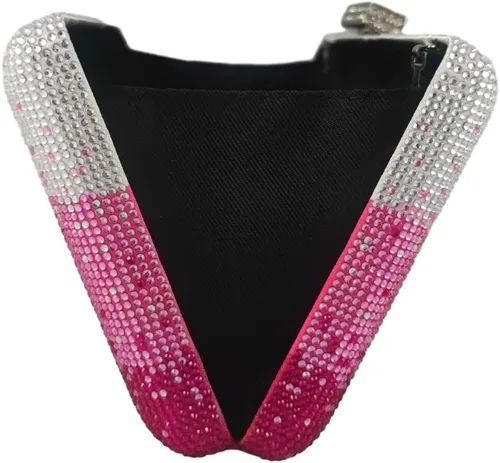 Vista 8 de Boutique De FGG Elegantes bolsos de noche de cristal para mujer, caja de fiesta formal, embrague, boda, diamantes de imitación, bolso de novia