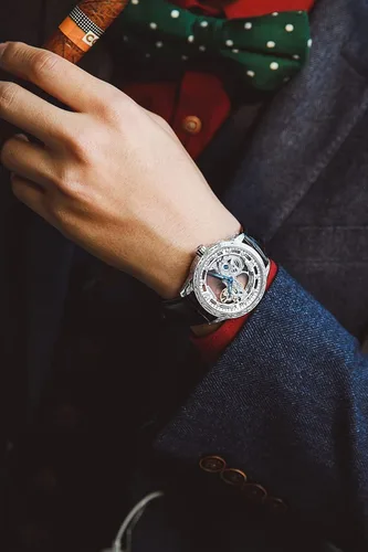 Vista 3 de Relojes de cuero de esqueleto para hombre, vestido de lujo automático, mecánico, automático, impermeable, luminoso, relojes de pulsera