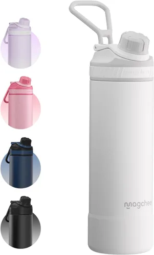 Vista 25 de Botella de agua aislada de 24 onzas, acero inoxidable al vacío de doble pared, diseño de boca ancha, botella reutilizable a prueba de fugas