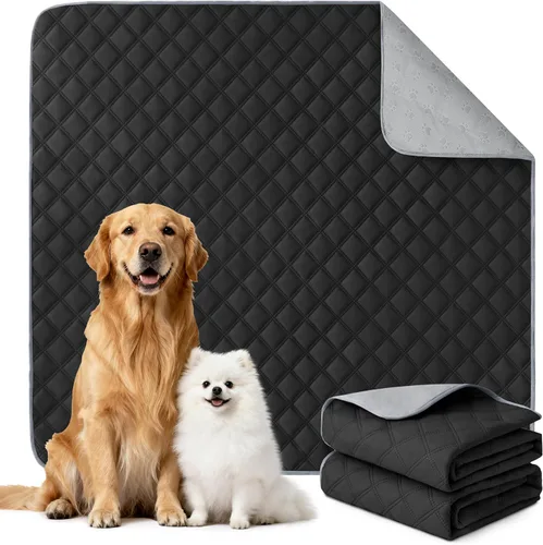 Vista 14 de Eterish Paquete de 2 almohadillas reutilizables y lavables para orina para perros, grandes, extragrandes, 36 x 41 pulgadas, paquete de 2 Beige