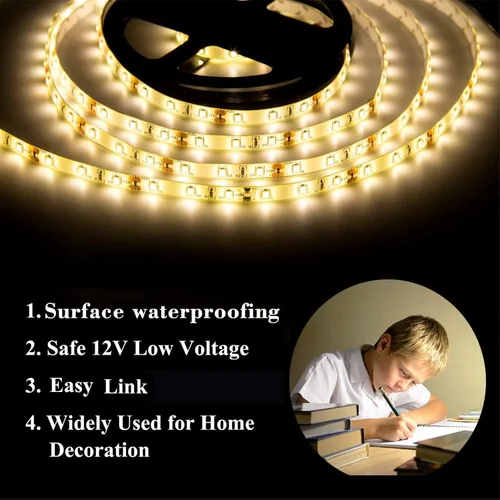 Vista 2 de Tira de luces LED impermeable, intensidad regulable, 16.4 pies / 5m, 300 LED SMD 2835