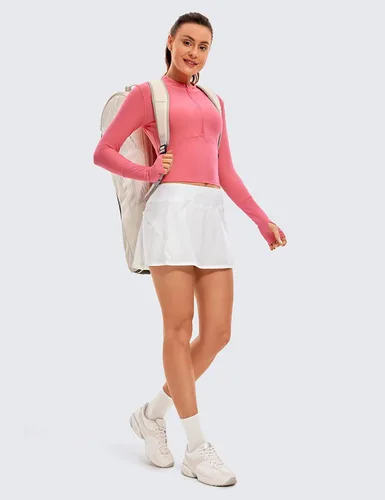 Vista 4 de CRZ YOGA Womens Pleated Tennis Skirts with Pockets High Waisted Athletic Golf Skorts Skirts for Women Soft Breathable Cute