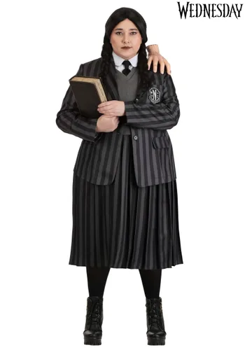 Vista 8 de Disfraz de Mujer Wednesday Deluxe Talla Plus Nevermore Academy Multicolor