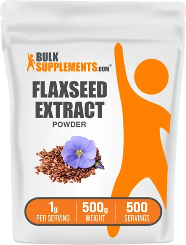 Vista 7 de BulkSupplements. com Polvo de extracto de linaza - Suplemento omega-3, polvo de linaza - Vegano y sin gluten, 0.04 oz por porción, 100 g (3.5 oz)