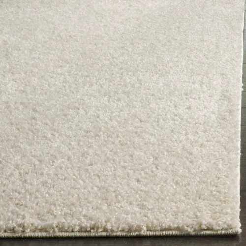 Vista 3 de SAFAVIEH Arizona Shag Collection ASG820A - Alfombra de pasillo, 2 pies 3 pulgadas x 6 pies, color crema, diseño sólido, no desprende pelusa y fácil