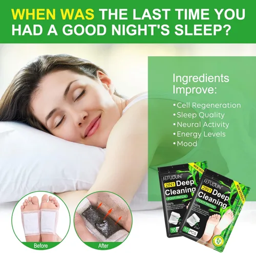 Vista 4 de 2 en 1 20 piezas de almohadillas para pies, almohadillas naturales de vinagre de bambú y polvo de jengibre