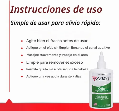 Vista 7 de Tratamiento ótico para mascotas Zymox, sin hidrocortisona, 4 onza