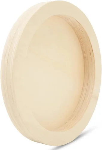 Vista 3 de Panel circular de madera de 8-3/16 pulgadas de diámetro, paquete de 1 tablero de lienzo redondo, bandejas de madera sin terminar para manualidades