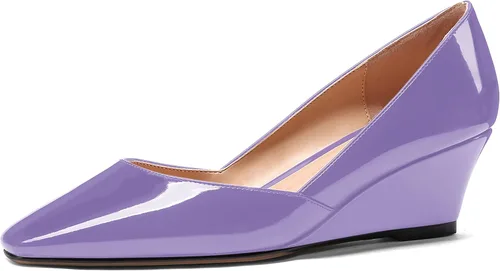 Vista 25 de MODENCOCO Zapatos de tacón bajo con cuña de tacón bajo para mujer, con puntera cuadrada, 2 pulgadas Beige