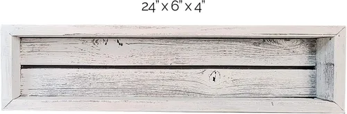 Vista 6 de Rockin' Wood Caja de madera rústica para centro de mesa fabricada en los Estados Unidos con madera de granero recuperada real, centro de mesa