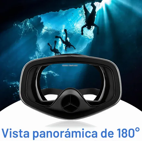 Vista 2 de Máscara de buceo con válvula de drenaje de visión amplia, adecuada para adultos, buceo, buceo libre y esnórquel