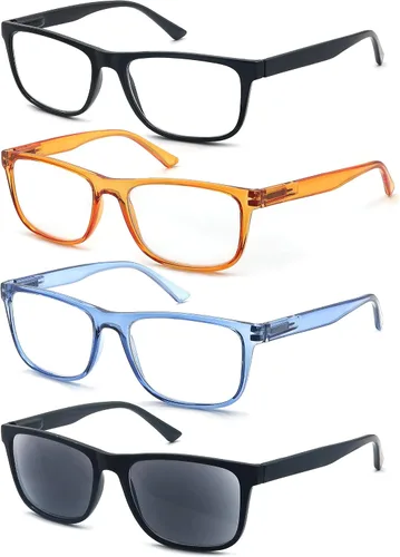 Vista 12 de Gafas de lectura negras mate para hombre, grandes y grandes, grandes y anchas, +0.50, con aumento ligero, cabeza grande, cara grande