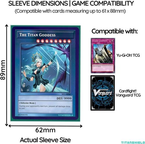 Vista 4 de TitanShield (150 mangas) tamaño pequeño japonés, fundas para tarjetas de comercio para Yu-Gi-Oh, Pelea de cartas Vanguard & More Verde