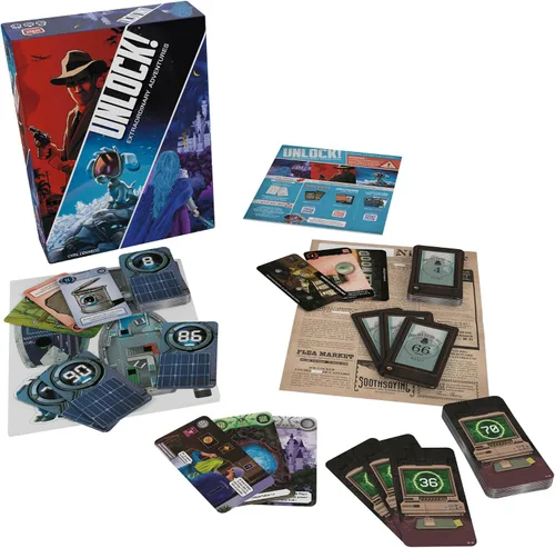 Vista 2 de Asmodee Juego de cartas de aventuras extraordinarias: aventura cooperativa inspirada en la sala de escape, divertido juego familiar para niños