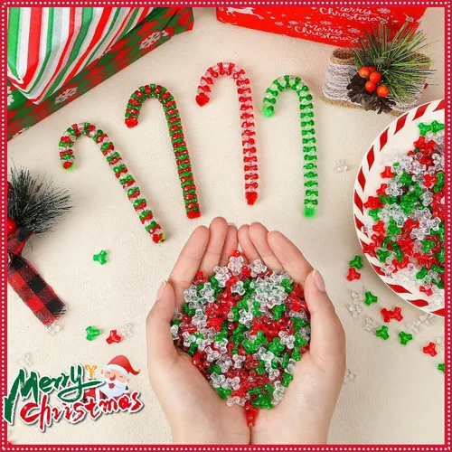 Vista 6 de UPINS 1200 cuentas de Navidad para adornos de árbol de Navidad de bastón