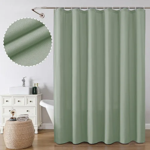 Vista 29 de OVZME Zora Cortina de Ducha de Tela para Cabina de 36 x 72 Pulgadas - Cortina de Ducha Pequeña Suave Negra para Baño para Tamaño de Cabina Estrecha