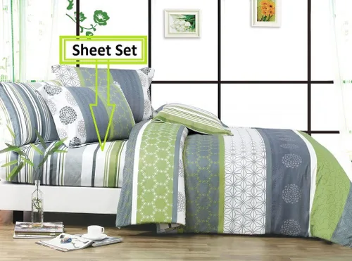 Vista 3 de Swanson Beddings Juego de sábanas Serene 100% algodón: sábana bajera, sábana encimera y una funda de almohada a juego (tamaño individual)