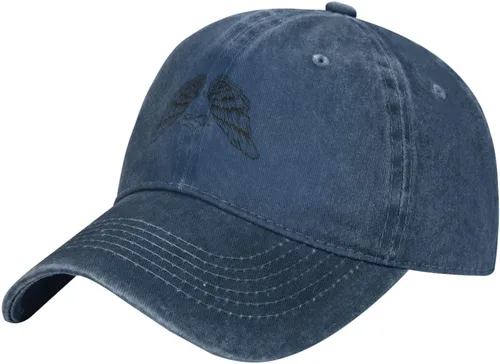 Vista 12 de Gorra de béisbol con alas de ángel y corazón para hombres y mujeres, gorras de camionero de algodón, gorra ajustable para papá Negro