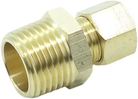 Vista 4 de 3 piezas de conexión de compresión de latón 1/2" OD del tubo x 1/2" OD conector de unión