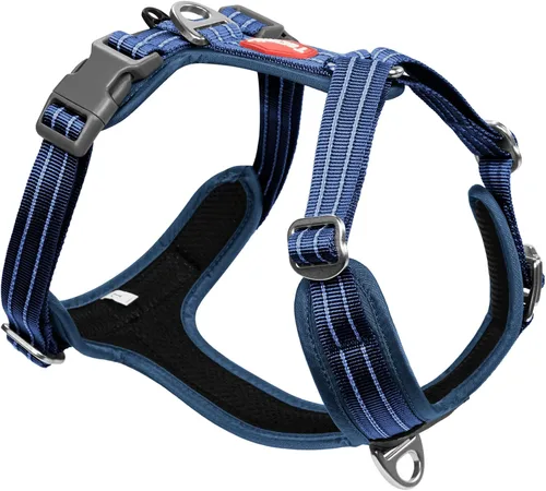 Vista 10 de Arnés sin tirones para perro, chaleco reflectante ajustable con broche de metal, malla suave transpirable sin estrangulamiento para cachorro, fácil