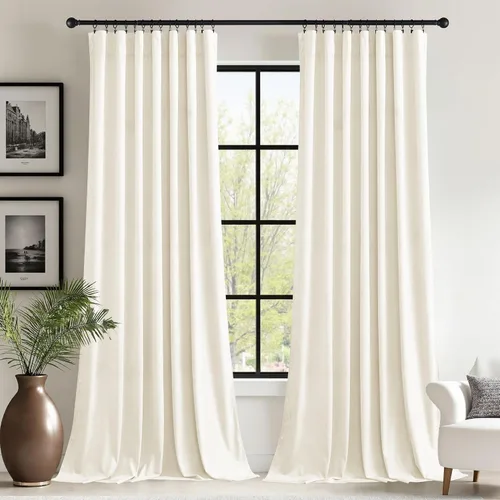 Vista 43 de StangH Cortinas de terciopelo rojo de 42 x 84 pulgadas de lujo, con aislamiento térmico, divisores de habitación, decoración navideña del hogar