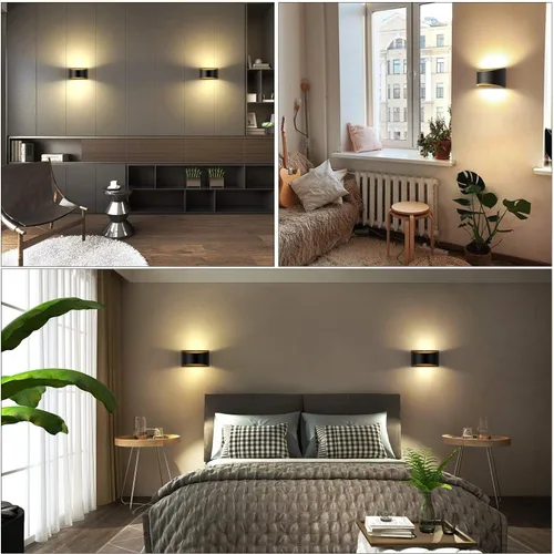 Vista 5 de Aplique de pared LED Lightess, color negro, para interiores, regulable