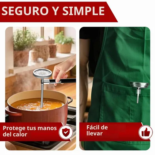 Vista 6 de Termómetro de carne – Termómetro de lectura instantánea para alimentos con sonda de acero inoxidable de 5.5 pulgadas para cocinar, bistec, pan