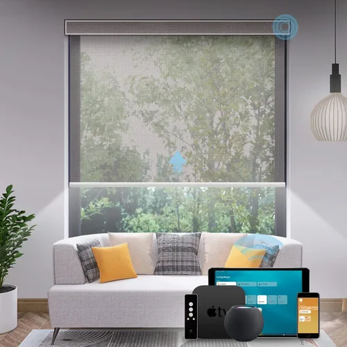 Vista 25 de SmartWings Persianas motorizadas con 5% de apertura, funcionan con Homekit Z-Wave Alexa SmartThings Google, persianas inteligentes con filtro de luz
