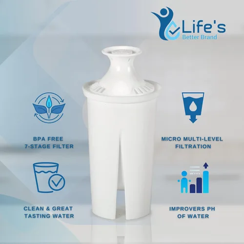 Vista 5 de Life Ionizer - Filtro de agua de repuesto para jarra alcalina Brita - Filtro de repuesto para jarra de agua alcalina Brita Pitchers - Mejora