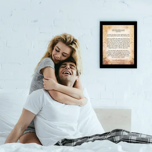 Vista 4 de Sobre la impresión artística del poema del matrimonio – 8 x 10 sin marco Kahlil Gibran cita – Regalo romántico de boda para parejas, elegante arte