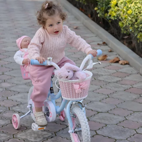 Vista 8 de Glerc Petal Girls Bike 12-18 Inch for Ages 2-9, Kids Bike with Training Wheels, Basket & Streamers, Princess Style Kids Bicycle, for Girls
