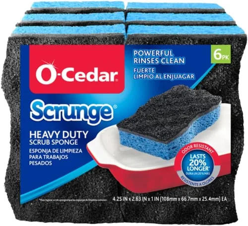 Vista 5 de O-Cedar Esponja exfoliante resistente Scrunge, 6 unidades (paquete de 4)